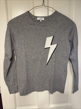 J. Society New York Lightning Bolt Heather Grey Sweater, size S